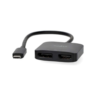 Nedis USB C naar HDMI en DisplayPort adapter | Nedis (2x 4K@60Hz) CCGB64385BK02 K010214347 - 1