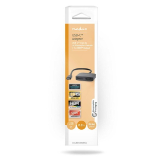 Nedis USB C naar HDMI en DisplayPort adapter | Nedis (2x 4K@60Hz) CCGB64385BK02 K010214347 - 2