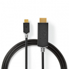 USB C naar HDMI kabel | Nedis | 1 meter (4K@60Hz, Verguld, Alt-modus)