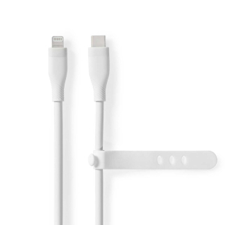 Nedis USB C naar Lightning kabel | 1.5 meter (480 Mbps, Vertind koper, Wit) CCGB39800WT15 K010214343 - 1