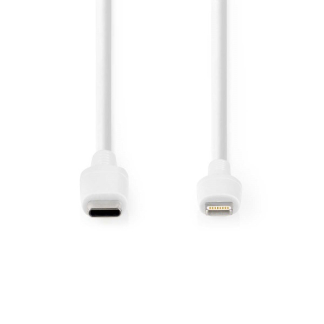 Nedis USB C naar Lightning kabel | 1 meter (480 Mbps, Wit) CCGL39650WT10 CCGW39650WT10 K010214040 - 1