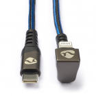 Nedis USB C naar Lightning kabel | 1 meter (Nylon, Rechte connector) GCTB39650AL10 K010901164