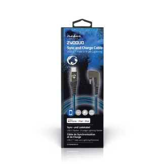 Nedis USB C naar Lightning kabel | 2 meter (Nylon, Rechte connector) GCTB39650AL20 K010901165 - 2