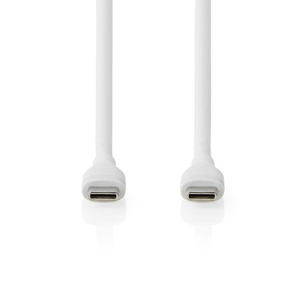 Nedis USB C naar USB C kabel | 1.5 meter | USB 2.0 (60W, 480 Mbps, Vertind koper, Wit) CCGB60820WT15 K010214338 - 2