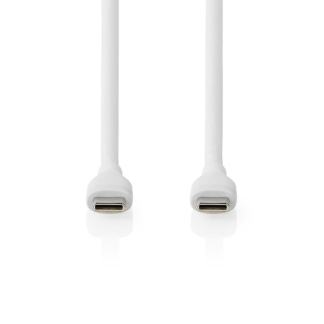 Nedis USB C naar USB C kabel | 1.5 meter | USB 2.0 (60W, 480 Mbps, Vertind koper, Wit) CCGB60820WT15 K010214338 - 2