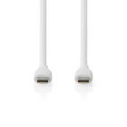 Nedis USB C naar USB C kabel | 1.5 meter | USB 2.0 (60W, 480 Mbps, Vertind koper, Wit) CCGB60820WT15 K010214338 - 2
