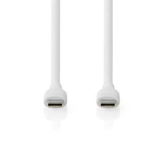 Nedis USB C naar USB C kabel | 1.5 meter | USB 2.0 (Vertind koper, Power Delivery, 60 W, Wit) CCGB60820WT15 K010214338 - 