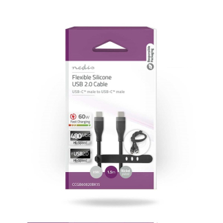 Nedis USB C naar USB C kabel | 1.5 meter | USB 2.0 (Vertind koper, Power Delivery, 60 W, Zwart) CCGB60820BK15 K010214337 - 5