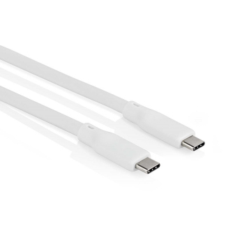 Nedis USB C naar USB C kabel | 1 meter | USB 3.2 (240W, 20 Gbps, Vertind koper, Wit) CCGB64810WT10 K010214340 - 1