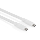 USB C naar USB C kabel | 1 meter | USB 3.2 (Vertind koper, Power Delivery, 240 W, Wit)