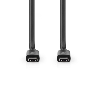 Nedis USB C naar USB C kabel | Nedis | 1 meter | USB 4.0 (240W, 40 Gbps, Vertind koper, Thunderbolt 3/4) CCGB66040BK10 CCGP66040BK10 K010214233
