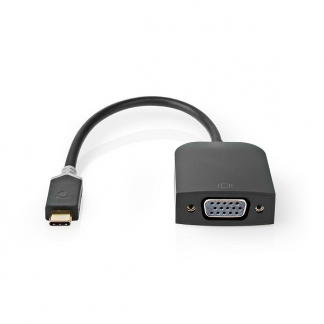 Nedis USB C naar VGA adapter | Nedis | 0.2 meter (1920x1200@60Hz, Verguld, Antraciet) CCBW64852AT02 K010214208 - 1