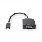 USB C naar VGA adapter | Nedis | 0.2 meter (1920x1200@60Hz, Verguld, Antraciet)