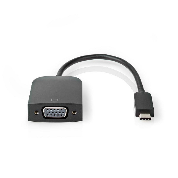 Nedis USB C naar VGA adapter | Nedis | 0.2 meter (1920x1200@60Hz, Verguld, Zwart) CCGP64852BK02 K010214209 - 1