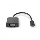 Nedis USB C naar VGA adapter | Nedis | 0.2 meter (1920x1200@60Hz, Verguld, Zwart) CCGP64852BK02 K010214209