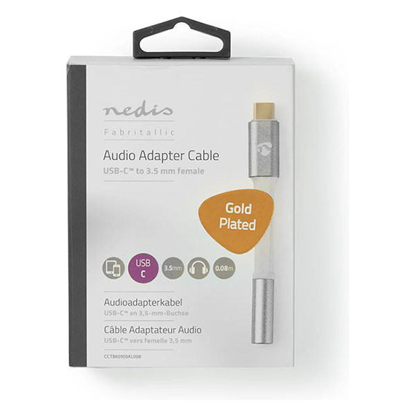 Nedis USB C naar jack 3.5 mm kabel | M ↔ V | Nedis | 0.08 meter CCTB65950AL008 K010221025 - 4