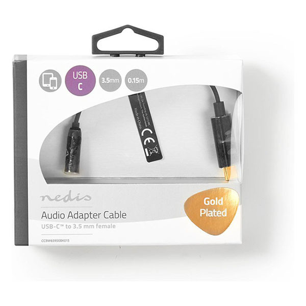 Nedis USB C naar jack 3.5 mm kabel | M ↔ V | Nedis | 0.15 meter CCBP65950BK015 K010221027 - 6