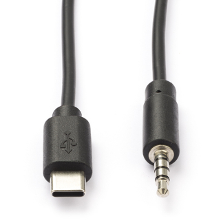 Nedis USB C naar jack 3.5 mm kabel | Nedis | 1 meter (Stereo) CCGL65950BK10 CCGP65950BK10 K010221047 - 1