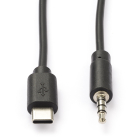 USB C naar jack 3.5 mm kabel | Nedis | 1 meter (Stereo)