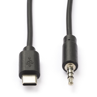 Nedis USB C naar jack 3.5 mm kabel | Nedis | 1 meter (Stereo) CCGL65950BK10 CCGP65950BK10 K010221047 - 