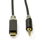 USB C naar jack 3.5 mm kabel | Nedis | 1 meter (Stereo, Verguld, 100% koper)
