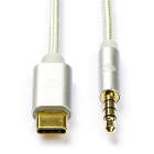 USB C naar jack 3.5 mm kabel | Nedis | 1 meter (Stereo, Verguld, 100% koper)
