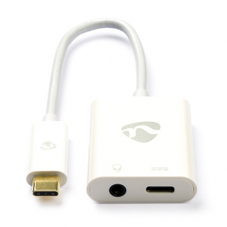Nedis USB C naar jack adapterkabel | Nedis | 0.15 meter (Extra USB C poort, Wit) CCBP65955WT015 K010221028 - 