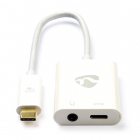 Nedis USB C naar jack adapterkabel | Nedis | 0.15 meter (Extra USB C poort, Wit) CCBP65955WT015 K010221028 Nedis USB C naar jack adapterkabel | Nedis | 0.15 meter (Extra USB C poort, Wit) CCBP65955WT015 K010221028