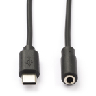 Nedis USB C naar jack adapterkabel | Nedis | 1 meter CCGL65960BK10 CCGP65960BK10 K010221048