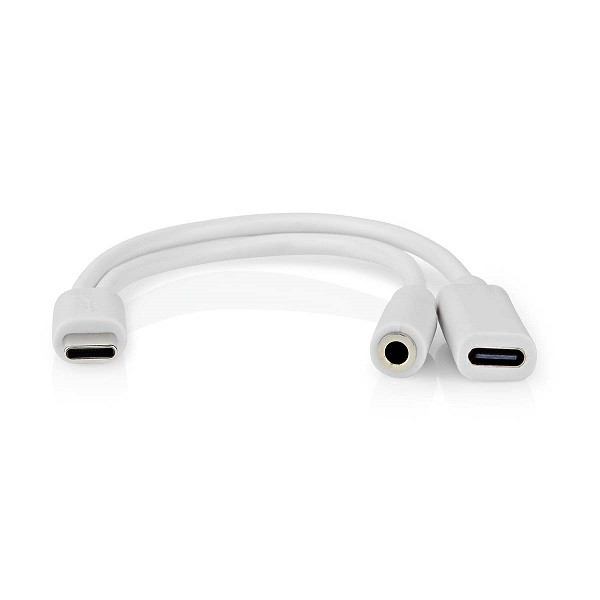 Nedis USB C naar jack adapterkabel | V ↔ V | Nedis | 0.1 meter (Extra USB C poort) CCBW64922WT01 CCGB64922WT01 K010221053 - 1