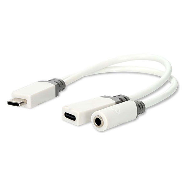Nedis USB C naar jack adapterkabel | V ↔ V | Nedis | 0.1 meter (Extra USB C poort) CCBW64922WT01 CCGB64922WT01 K010221053 - 2