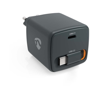 Nedis USB C snellader | Nedis | 0.75 meter (30W, GaN, Intrekbare kabel) WCHARC30WBK K010803287 - 2