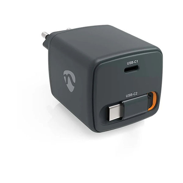 Nedis USB C snellader | Nedis | 0.75 meter (65W, GaN, Intrekbare kabel) WCHARC65WBK K010803288 - 2
