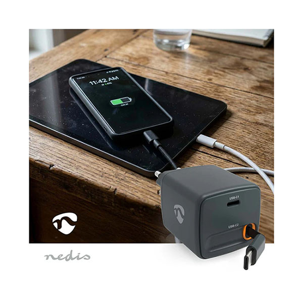 Nedis USB C snellader | Nedis | 0.75 meter (65W, GaN, Intrekbare kabel) WCHARC65WBK K010803288 - 4