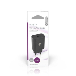 Nedis USB C snellader | Nedis | 1 poort (USB C, 32W, Power Delivery, Quick Charge, Zwart) WCQC402ABK K120300294 - 2