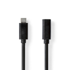 Nedis USB C verlengkabel | 1 meter | USB 3.0 (Zwart) CCGL64010BK10 K010214316
