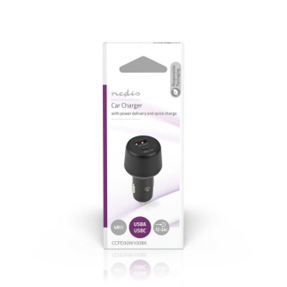 Nedis USB autolader | Nedis | 2 poorten (USB A, USB C, 48W, Zwart) CCPD30W100BK K120300215 - 3