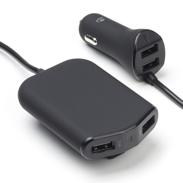 Nedis USB autolader | Nedis | 4 poorten (USB A, 48W, Zwart) CCHAU960ABK K120300269 - 1
