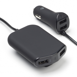 Nedis USB autolader | Nedis | 4 poorten (USB A, 48W, Zwart) CCHAU960ABK K120300269 - 1