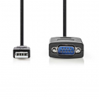 Nedis USB naar RS232 | Nedis | 0.9 meter (USB A 2.0, D-sub 9 pins, Busgevoed) CCGW60852BK09 K010214149