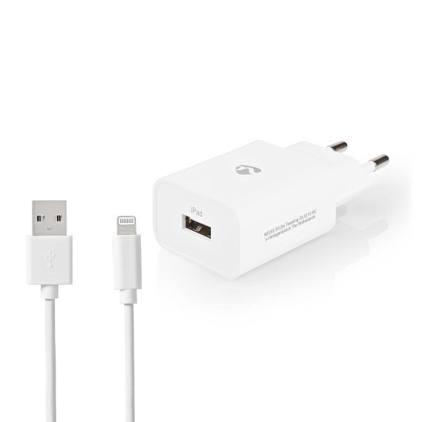 Nedis USB oplader | Nedis | 1 poort (USB A, 12W, Lightning kabel, Wit) WCHAL242AWT K120300258 - 1