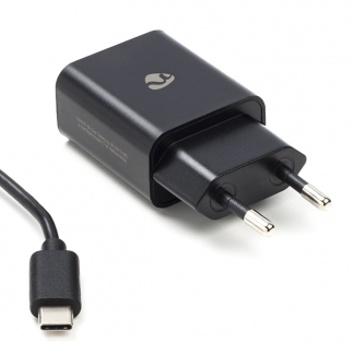 Nedis USB oplader | Nedis | 1 poort (USB A, 12W, USB C kabel, Zwart) WCHAC242ABK K120300261 - 