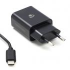 USB oplader | Nedis | 1 poort (USB A, 12W, USB C kabel, Zwart)