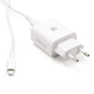 Nedis USB oplader | Nedis | 1 poort (USB C, Power Delivery, 20W, Lightning kabel, Wit) WCPDL20W112WT K120300295 - 