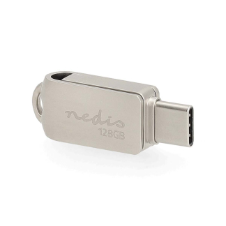 Nedis USB stick | Nedis | 128 GB (USB A en USB C, USB 3.2, Metaal) FDRIUC3128SI K170302007 - 3