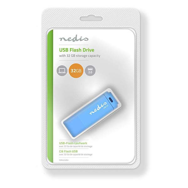 Nedis USB stick | Nedis | 32 GB (USB A, USB 2.0, Blauw) FDRIU232BU N170302002 - 3