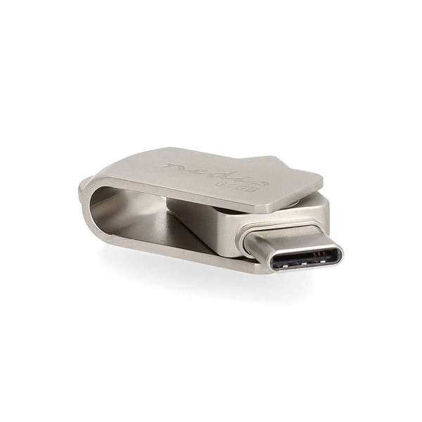 Nedis USB stick | Nedis | 64 GB (USB A en USB C, USB 3.2, Metaal) FDRIUC364SI K170302006 - 1