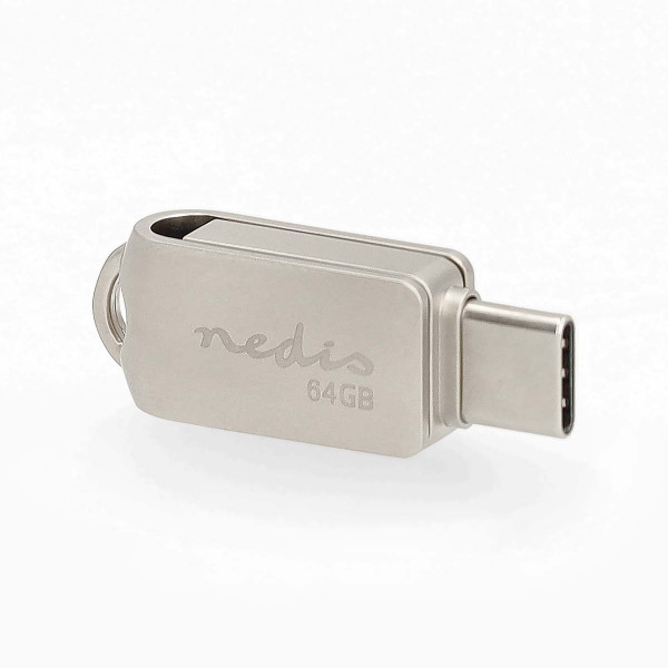 Nedis USB stick | Nedis | 64 GB (USB A en USB C, USB 3.2, Metaal) FDRIUC364SI K170302006 - 3