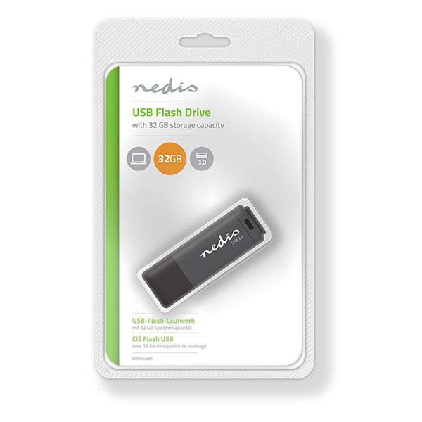 Nedis USB stick | Nedis (USB A, USB 3.0, 32 GB, Zwart) FDRIU332BK N170302101 - 3