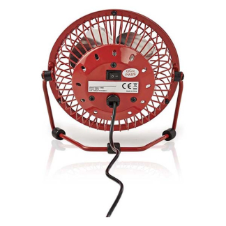 Nedis USB ventilator | Nedis | Ø 10 cm (360° draaibaar, Rood) FNDK1RD10 N170104017 - 3